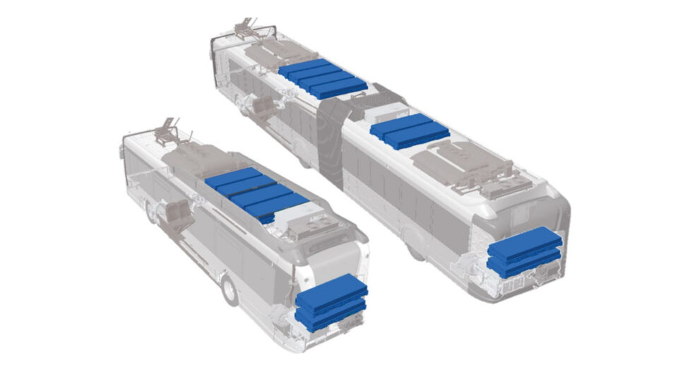 I pacchi batterie nei vari modelli dell'Iveco E-Way