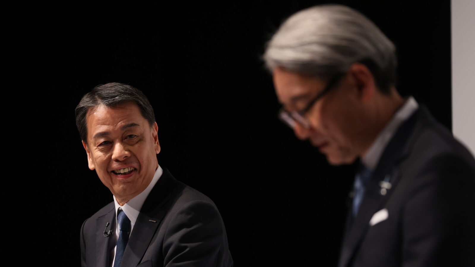 Makoto Uchida, presidente e Ceo di Nissan e Toshihiro Mibe, direttore di Honda