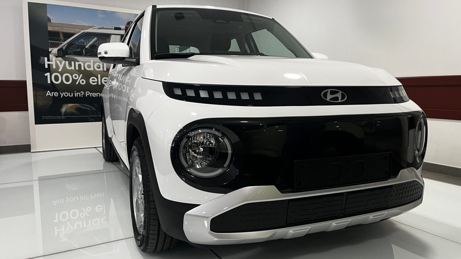 La Hyundai Inster in esposizione